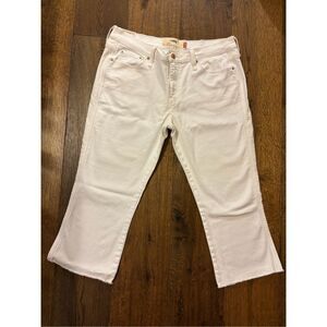 Levi’s 515 capri cropped white denim jeans rainbow pocket 14